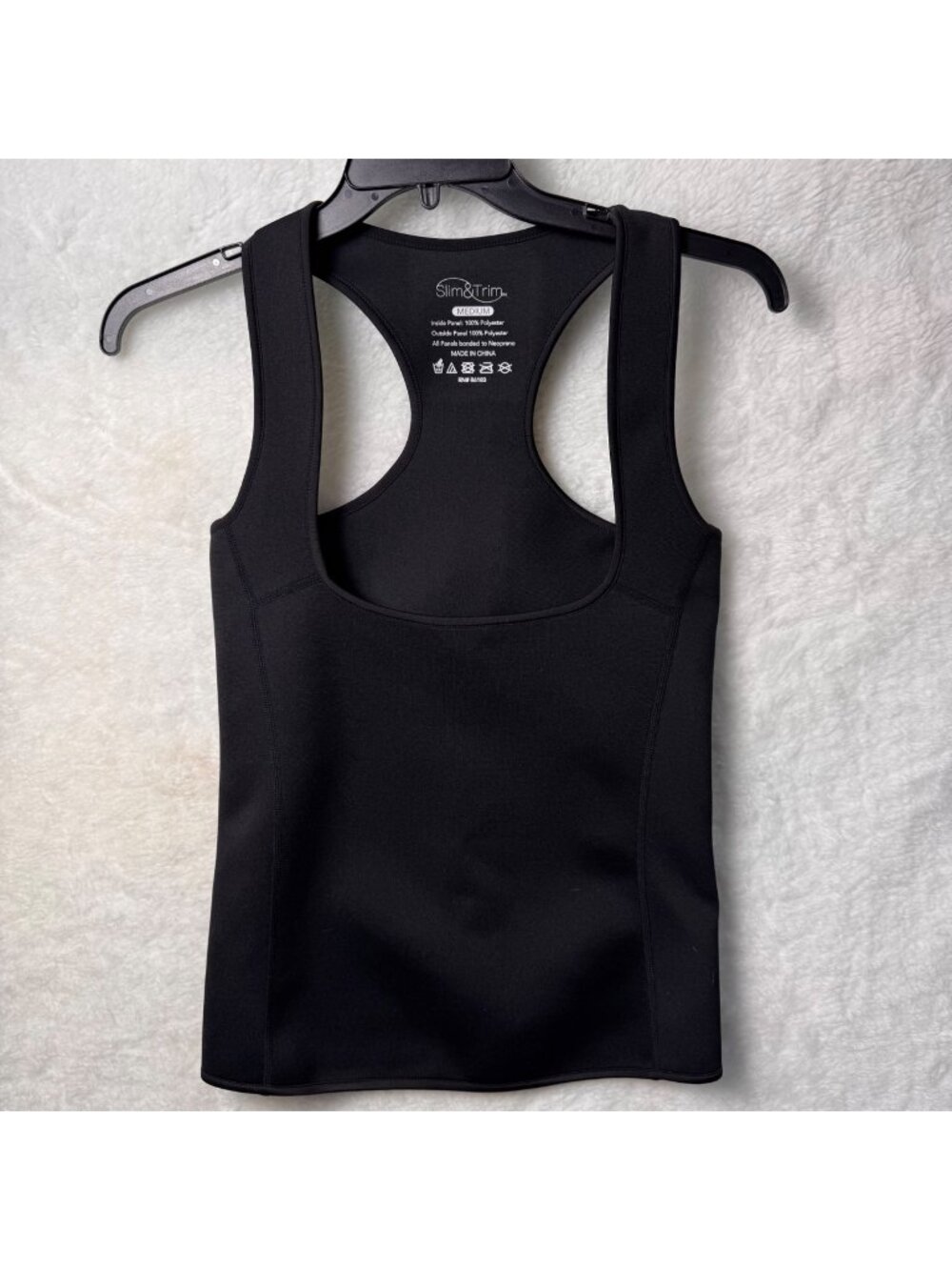 Slim & Trim brand medium black neoprene waist trainer razor tank hourglass
